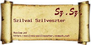 Szilvai Szilveszter névjegykártya